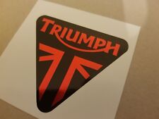 6 X TRIUMPH III STICKERS MIRROR SILVER AND BLACK MOTORBIKE