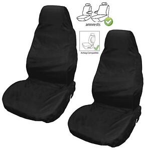 Front Black Waterproof Car Seat Covers For RENAULT CLIO MEGANE TWINGO LAGUNA