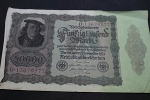 Billete de 50.000 marcos Alemania cincuenta mil Reichsbank Berlín 19 de enero de 1922 - Imagen 1 de 8