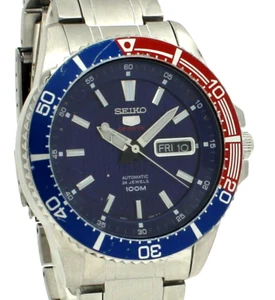 Seiko Sports 5 Pepsi Bezel Blue Dial Automatic Day/Date Men's Watch 4R36-03J0 - Picture 1 of 6