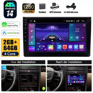 64G Android 14 IPS Auto Radio GPS Navi Carplay Für Audi A4 8E 8H B6 B7 2001-2008 - Bild 1 von 16