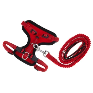Whisker City Medium Red Cat Harness Leash Set Adjustable Combo - Picture 1 of 3