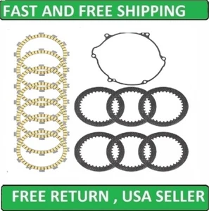 Caltric Clutch Friction and Steel Plates Kit for Kawasaki KX125 1994 - 2002 - Picture 1 of 6