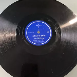 1949 Gospel DEE & BETTY COBB 78 rpm SACRED 10 Just Keep On Praying V+ - Imagen 1 de 4