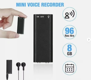 Hidden Audio Voice Recorder Listening Device 96 Hours 8GB Bug Recording Mini - Picture 1 of 11