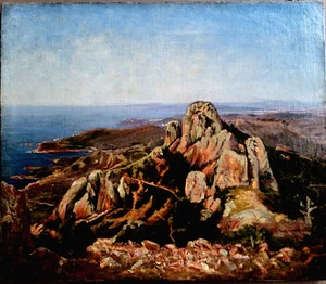STUNNING PAINTING MOUREN ESTEREL CAP ROUX SAINT PILON AGAY SAINT TROPEZ ST RAPHAEL - Picture 1 of 5