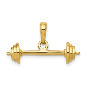 Colgante con barra 3D de oro amarillo de 14kt real - Imagen 1 de 7