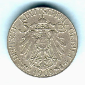 China- Kiau Chau (German Enclave). 1909 5 Cents.. EF - Trace Lustre - Picture 1 of 2