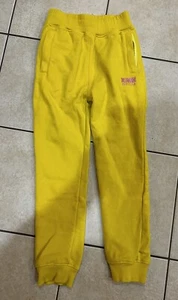 BILLIONAIRE BOYS CLUB Jogger Sweatpants Yellow Embroidered Logo Kids Sz 7/8 - Picture 1 of 4