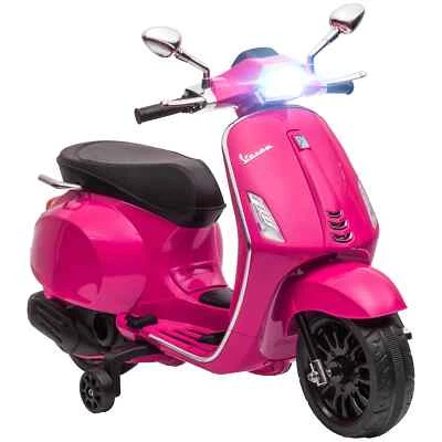 Kids Girls Pink Vespa Electric Motorbike 12V With Music Headlights  3-6 Years - Image 1 of 4