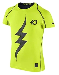 Boy's Nike 'KD Pro Cool' Fitted Compression T-Shirt, Yellow/Black, XS 7 - Picture 1 of 7