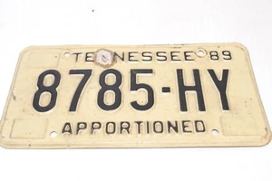 Vintage 1989 Tennessee Apportioned License Plate 8785-HY - Picture 1 of 5