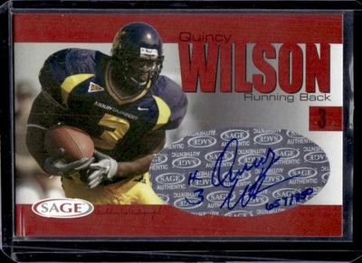 2004 SAGE Quincy Wilson Auto Red Rookie RC #657/850 Mountaineers - Image 1 of 2
