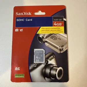 SanDisk SDHC Card Multi-use 4GB Class 2 Digital Camera Video Storage NEW SEALED - Picture 1 of 4