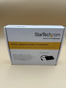 StarTech MSTCDP123DP 3-Port Multi Monitor DisplayPort Open Box - Picture 1 of 3