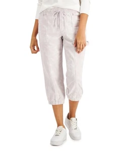 Pantalones capri para mujer Style & Co estampados de algodón (teñido abierto lavanda, grandes) - Imagen 1 de 4