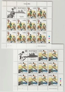 1981 - Europa CEPT (Malta) - "Folklore", due minifogli di 10 MNH** - Picture 1 of 1