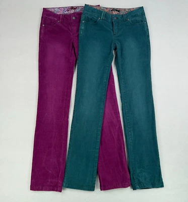 Conjunto de 2 Pantalones Prana Para Mujer 4 Altos Púrpura Verde Cañón Pana Academia Gorp Foto 1 de 4