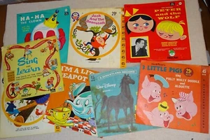 8 Kinder 45rpm Schallplatten (Disney & Peter Pan) Ha-Ha der Clown, schwarze Schönheit ++ - Bild 1 von 5
