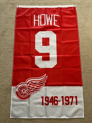 EXCELLENT Gordie Howe Detroit Red Wings 3x5 flag retirement banner NHL hockey Cover