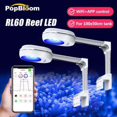 PopBloom LED Lumière d'Aquarium pour Corail Marine Aquarium Récif Lumière pour Réservoir 90cm - Photo 1/4