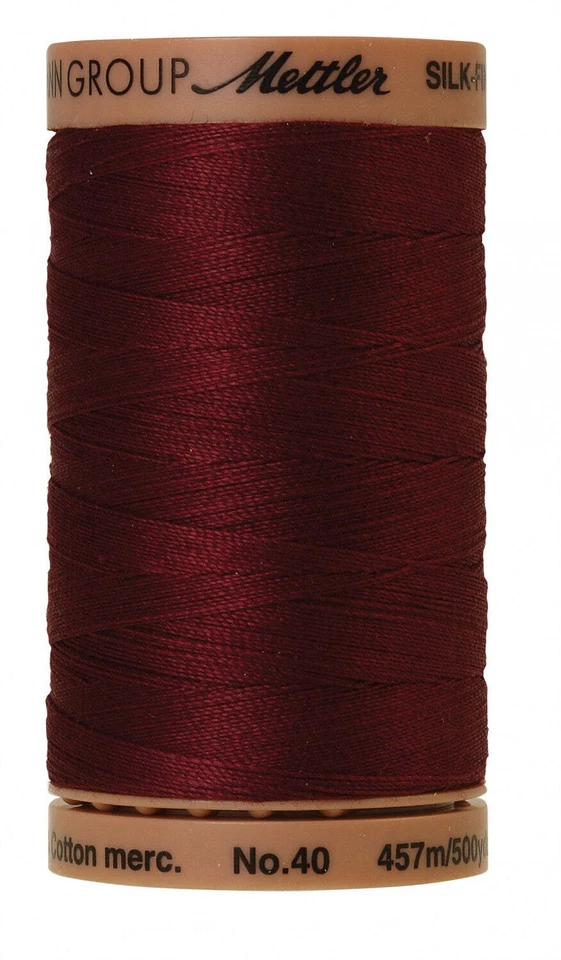 Mettler Threads 9135-0109 Silk-Finish 40wt Cotton 500yd Thread Bordeaux Red - Image 1 of 1