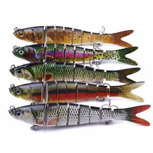 5PCS Lot Multi Jointed Fishing Lures Wobblers Swimbait Crankbait Hard Bait - Picture 1 of 8