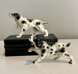 2 Vintage Dog Figurines- English Setter And English Springer Spaniel, Hand Paint - Picture 1 of 10