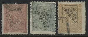 Turkey 1892 Newspaper stamps 20 paras, 1 & 2 pi, overprinted in black used (JD) - Picture 1 of 1