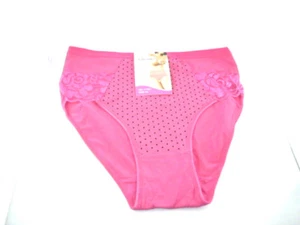Damen-Bikini-Slip mit Spitze, 95% Baumwolle - Picture 1 of 12