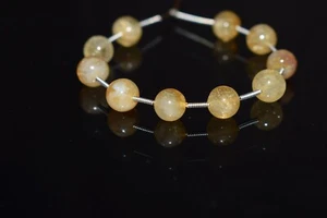 Natural A++ 8MM Yellow Citrine Smooth Round Gemstone 5" Loose Beads For Jewelry - Picture 1 of 3