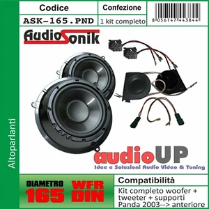 KIT WOOFER 165 mm e TWEETER NEO 13 mm 120W c/adattatori per FIAT PANDA 2003>2011 - Foto 1 di 6