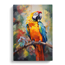 Parrot Impressionism No.2 Canvas Wall Art Print Framed Picture Decor Living Room
