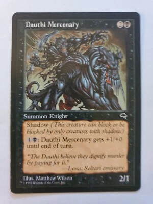 MTG Magic The Gathering Card Dauthi Mercenary Summon Knight Black Tempest 1997 - Image 1 of 2