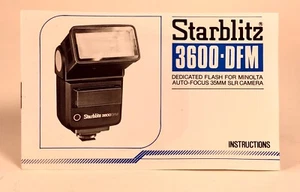 Starblitz 3600-DFM Dedicated Flash for Minolta Auto-focus 35mm SLR Instructions - Picture 1 of 1