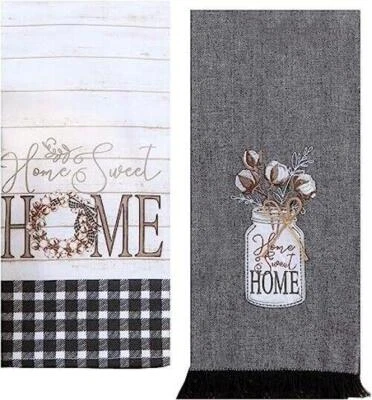 Farmhouse Home Sweet Home Set of 2 Kitchen Towels - Image 1 of 3