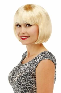 BLONDE BOB WIG POP STAR CELEBRITY FANCY DRESS COSPLAY ACCESSORY - Picture 1 of 1