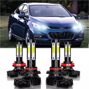 For Chevy Cruze 2016-2019 4pc 6000K LED Headlight High&Low Beam Bulbs Combo Kit - Picture 1 of 10