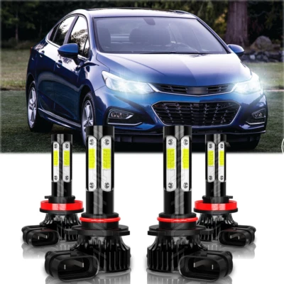 For Chevy Cruze 2016-2019 4pc 6000K LED Headlight High&Low Beam Bulbs Combo Kit - Image 1 of 4