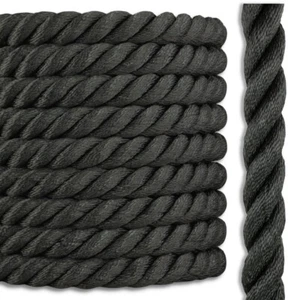 Black Polyester Combo Rope outdoor decorative Handrail fence Utility Battle rope - Picture 1 of 3