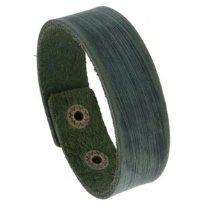 Men's Green Leather Zinc Alloy Bracelet adjustable 7 - 8inch - Picture 1 of 1