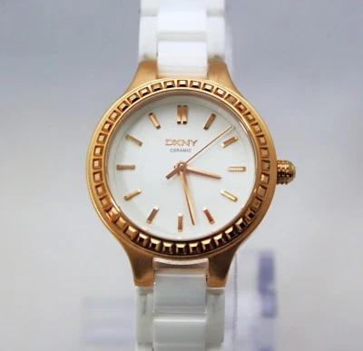 NUEVO DKNY MINI Chambers NY2249 plata/NY2251 oro rosa correa cerámica reloj para mujer Foto 1 de 4