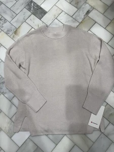 NWT Lululemon Merino Wool-Blend Ribbed Crewneck Sweater White Opal Size 4 - Picture 1 of 7