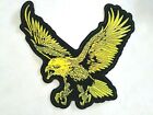 1 pc GOLDEN SCREAMING EAGLE EMB. PATCH H.10-1/2"xW.12" SEW/IRON ON