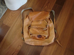 Beckmann Norwegian Day Pack Backpack Norway Vintage Brown Leather Rucksack - Picture 1 of 13
