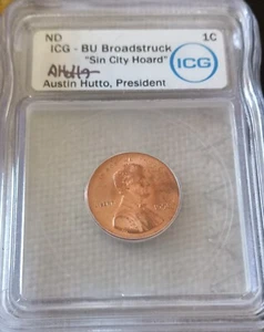 Bu Broadstruck Lincoln Memorial Sin City Hoard Austin Hutton Signed Icg Error - Picture 1 of 2