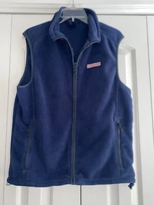 Vineyard Vines Mens Size S Navy Blue Full Zip Fleece Vest - Picture 1 of 7