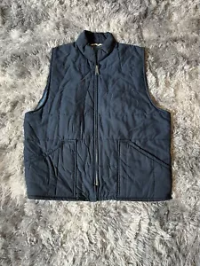Vintage Tom Cat Nine Lives Vest Mens M USA Blue Puffer Full Zip 80s Work Wear - Picture 1 of 8