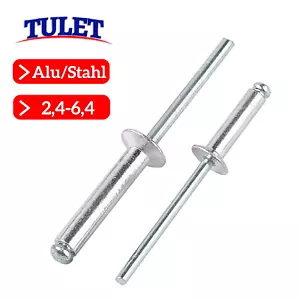 Blindnieten Senkkopf Alu/Stahl Nieten Popniete Niete 2,4-6,4 mm - Bild 1 von 50