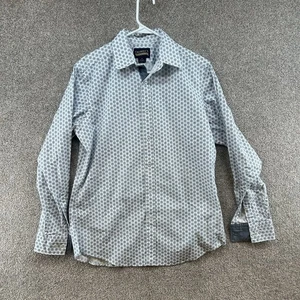 Cremieux Men's Premium Denim Men's Button Up Size Medium White Blue Long Sleeve - Picture 1 of 10